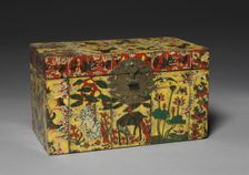 Box with Painted Ox Horn, 1800s. Creator: Unknown