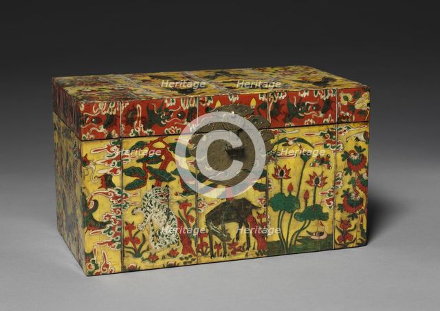 Box with Painted Ox Horn, 1800s. Creator: Unknown.