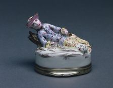 Box with Reclining Huntress, c. 1753. Creator: Mennecy Factory (French)