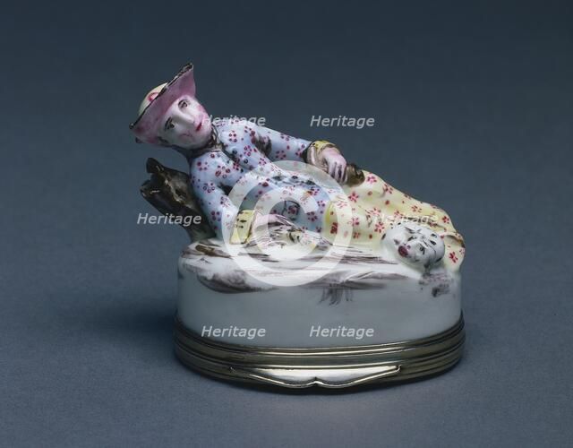 Box with Reclining Huntress, c. 1753. Creator: Mennecy Factory (French).