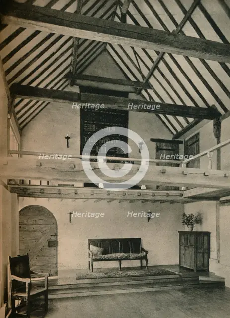'Boxhurst Farm, Kent: End of Dance Room. Restored and converted by Oliver Hill', c1928. Artist: Unknown.