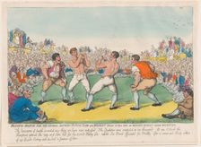 Boxing Match for 200 Guineas, Betwixt Dutch Sam and Medley Fought 31 May 1810, on ..., June 5, 1810. Creator: Thomas Rowlandson