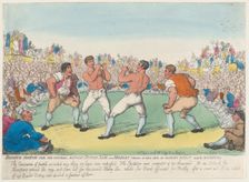 Boxing Match For 200 Guineas, Betwixt Dutch Sam and Medley, Fought 31 May 1810, on..., June 5, 1810. Creator: Thomas Rowlandson