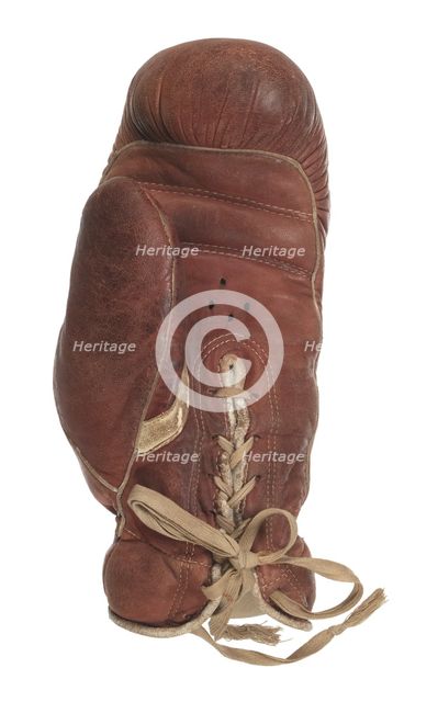 Boxing glove signed by Jack Johnson, 1919-1945. Creator: Ken-Wel Sporting Goods Company.