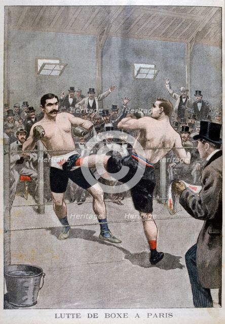 Boxing in Paris, 1899. Artist: Unknown