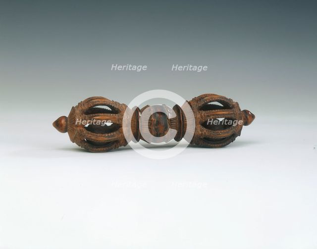 Boxwood vajra, Tibet, 18th century. Creator: Unknown.