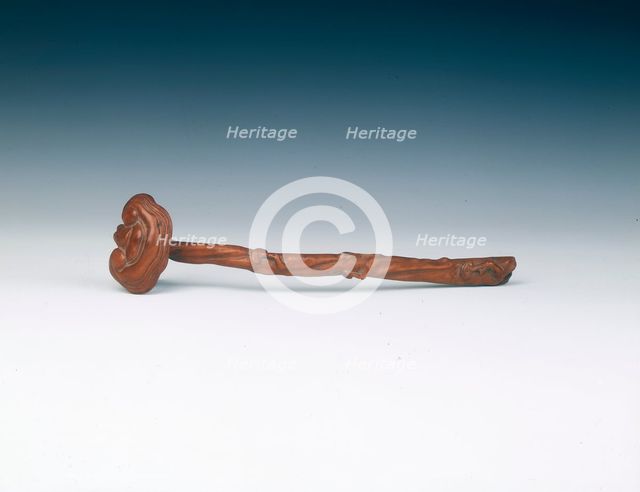 Boxwood ruyi sceptre, Late Ming/early Qing dynasty, China, 17th century (?). Creator: Unknown.