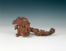 Boxwood ruyi sceptre, Qing dynasty, China, 18th century. Creator: Unknown