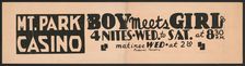 Boy Meets Girl, Holyoke, MA, 1938. Creator: Unknown
