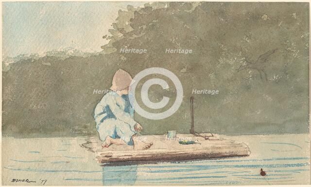 Boy on a Raft, 1879. Creator: Winslow Homer.