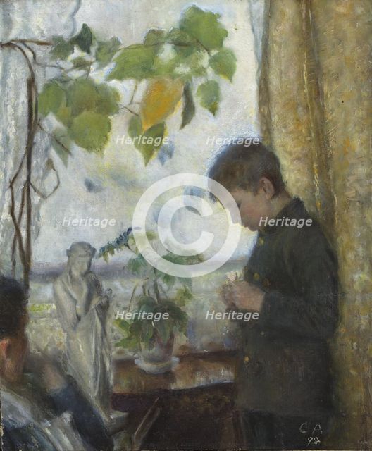 Boy at the window, 1892. Creator: Charlotte Mannheimer.