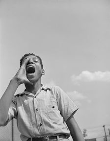 Boy at the playground, Frederick Douglass housing project, Anacostia, D.C. , 1942. Creator: Gordon Parks