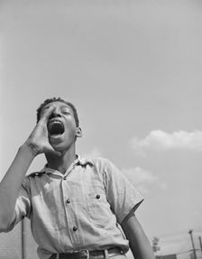 Boy at the playground, Frederick Douglass housing project, Anacostia, D.C. , 1942. Creator: Gordon Parks