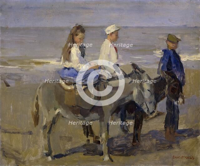 Boy and Girl on Donkeys, 1896-1901. Creator: Isaac Lazerus Israels.