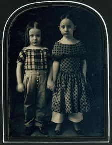 [Boy and Girl Holding Hands], ca. 1850. Creator: Bennet