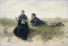 Boy and Girl in the Dunes, 1870-1890. Creator: David Adolf Constant Artz