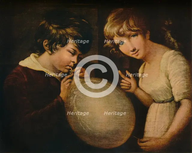 'Boy and Girl with a Bladder', c18th century. Artist: William Tate.