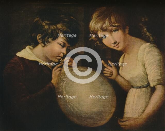 'Boy and Girl with a Bladder', c18th century. Artist: William Tate.