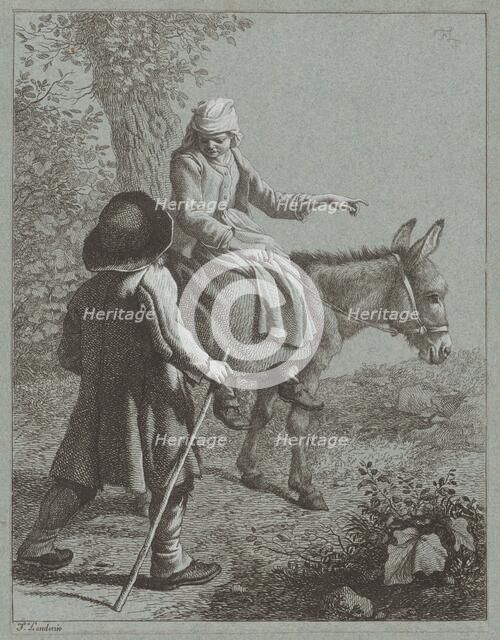 Boy and Girl with a Donkey, 1764. Creator: Francesco Londonio.