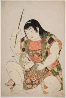 Boy as Hotei, from an untitled series of children as the Seven Gods of Good Fortune, Japan, 1780s. Creator: Kitao Shigemasa