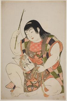 Boy as Hotei, from an untitled series of children as the Seven Gods of Good Fortune, Japan, 1780s. Creator: Kitao Shigemasa