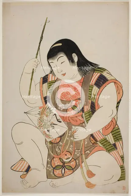 Boy as Hotei, from an untitled series of children as the Seven Gods of Good Fortune, Japan, 1780s. Creator: Kitao Shigemasa.