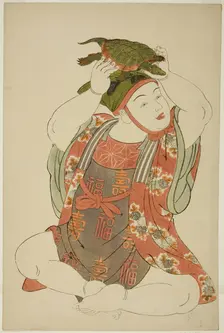 Boy as Jurojin, from an untitled series of children as the Seven Gods of Good Fortune, Japan, 1780s. Creator: Kitao Shigemasa