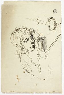 Boy Asleep by Candle, n.d. Creator: Unknown