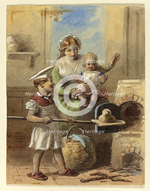 Boy Baking Bread, n.d. Creator: Hablot Knight Browne.