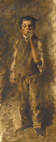 Boy Biting his Nails, 1891-1992. Creator: Wilhelm Busch