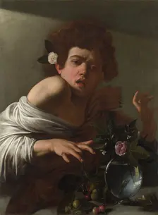 Boy bitten by a Lizard, ca 1595. Artist: Caravaggio, Michelangelo (1571-1610)