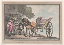 Boy Bringing Round a Citizen's Curricle, August 1, 1787., August 1, 1787. Creator: Thomas Rowlandson