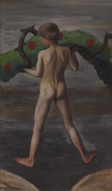 Boy Carrying the Garland of Life, 1905. Creator: Hugo Simberg