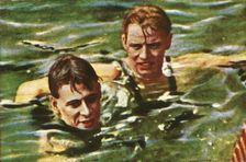 Boy Charlton of Australia, and Arne Borg of Sweden, 1928. Creator: Unknown