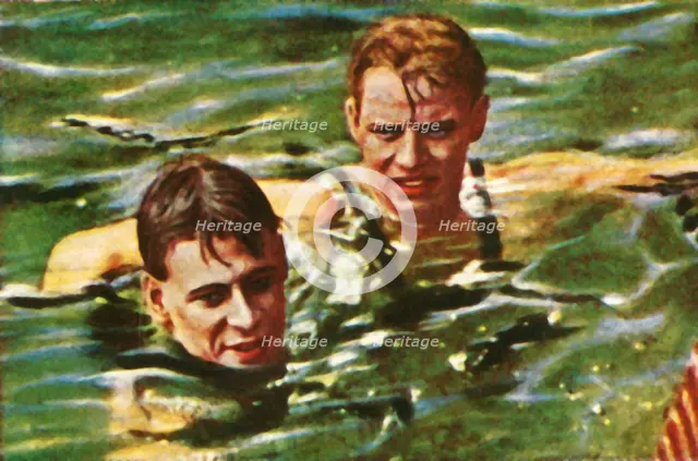 Boy Charlton of Australia, and Arne Borg of Sweden, 1928. Creator: Unknown.