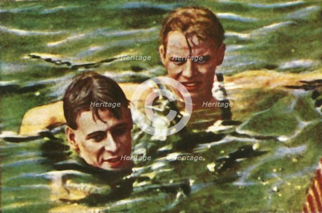 Boy Charlton of Australia, and Arne Borg of Sweden, 1928. Creator: Unknown.