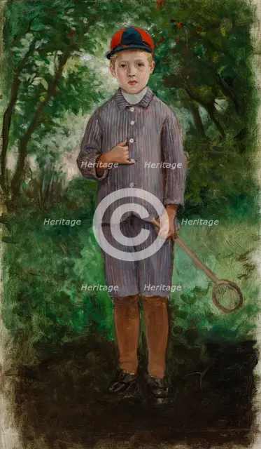 Boy, exercise, 1868. Creator: Adolf von Becker.