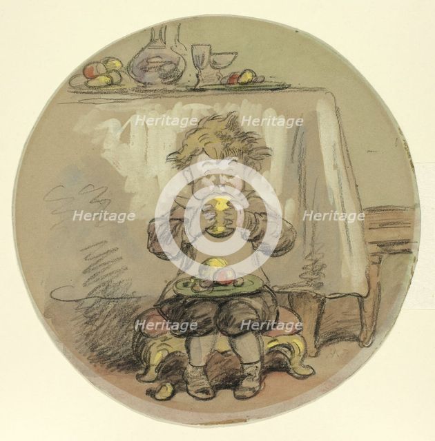 Boy Eating Fruit, n.d. Creator: Hablot Knight Browne.