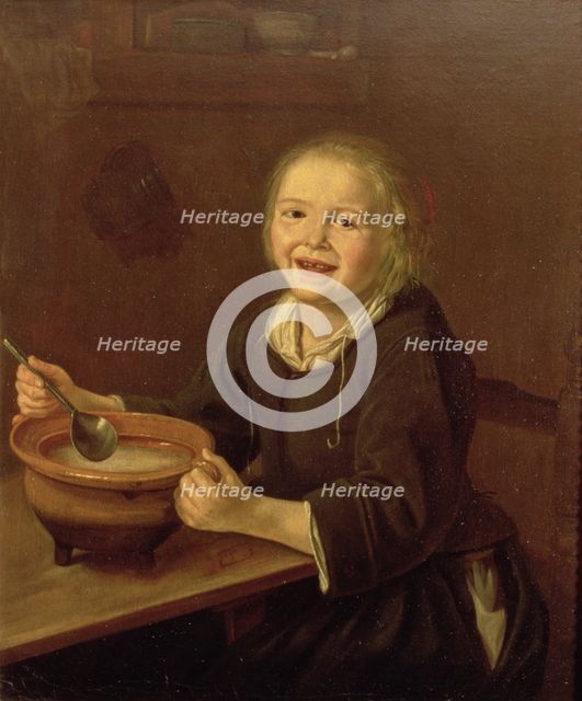  'Boy eating porridge' by Hals Reijnier.