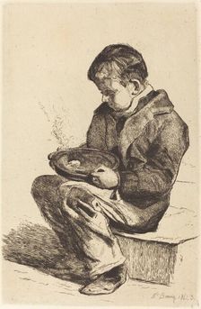 Boy Eating Soup (Enfant mangeant sa soupe), 1861. Creator: Francois Bonvin