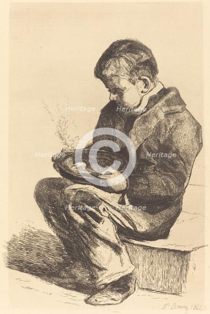 Boy Eating Soup (Enfant mangeant sa soupe), 1861. Creator: Francois Bonvin.