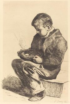 Boy Eating Soup (Enfant mangeant sa soupe), 1861. Creator: Francois Bonvin