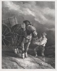 Boy Feeding a Cart Horse from a Nose Bag, 1822. Creator: Theodore Gericault