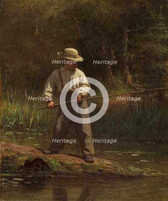 Boy Fishing, 1860s. Creator: Eastman Johnson (American, 1824-1906).