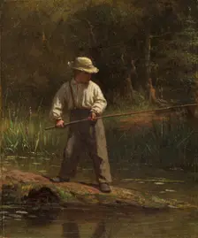 Boy Fishing, 1860s. Creator: Eastman Johnson (American, 1824-1906)