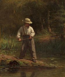Boy Fishing, 1860s. Creator: Eastman Johnson (American, 1824-1906)