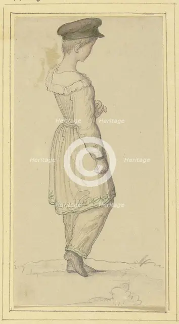 Boy in a long overcoat in lost profile, c1820-1863. Creator: Marie Ellenrieder.
