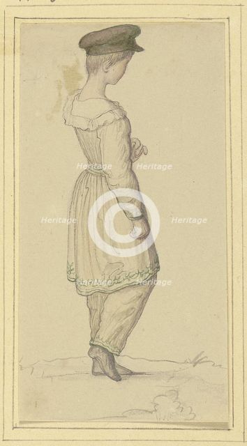 Boy in a long overcoat in lost profile, c1820-1863. Creator: Marie Ellenrieder.