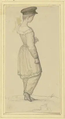 Boy in a long overcoat in lost profile, c1820-1863. Creator: Marie Ellenrieder