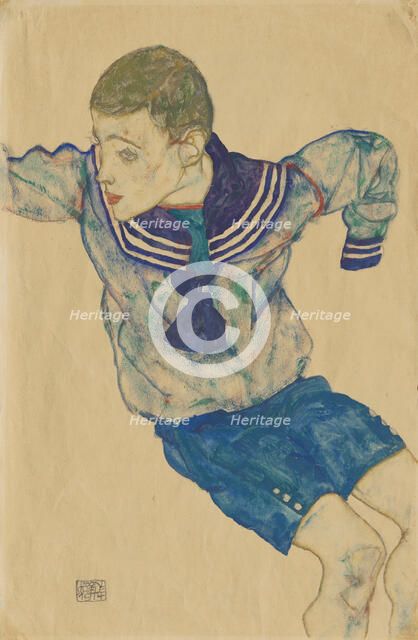 Boy in a Sailor Suit, 1914. Creator: Schiele, Egon (1890-1918).